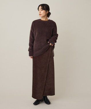 CRAFT STANDARD BOUTIQUE ファーライクニットチュニック Brown