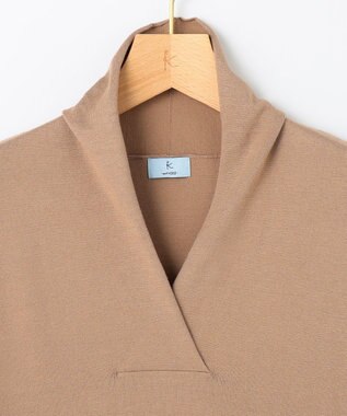 組曲 S 【WEB限定】Vネックニットワンピース キャメルベージュ系