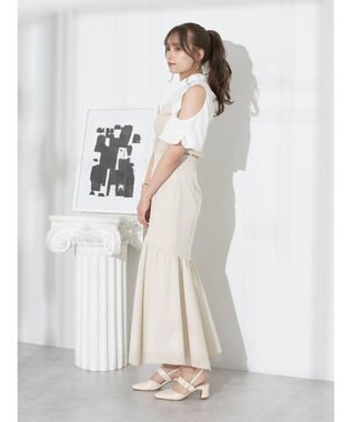 earth music&ecology オープンショルダードッキングプルオーバー Ivory