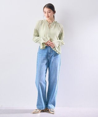 YECCA VECCA 2wayギャザーデザインブラウス Light Green