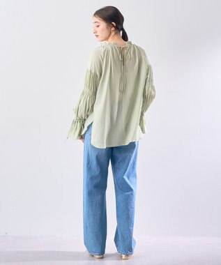 YECCA VECCA 2wayギャザーデザインブラウス Light Green