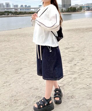 WEGO 【日焼け対策/セットアップ対応】ラッシュガードラインアノラックパーカー ホワイト