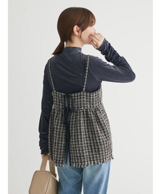 Green Parks ・ＥＬＥＮＣＡＲＥ　ＤＵＥ　ツイードバックリボンキャミ Brown