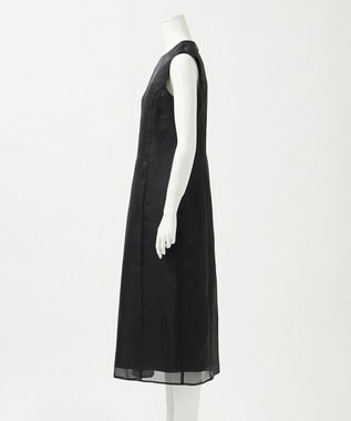 23区 S 【エステータ】シルクブレンド ライトタフタ シアーコンビ ワンピース ブラック系