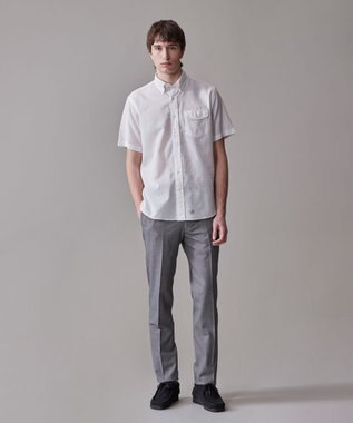 J.PRESS MEN 【Peppin Merino Comfort】【ウォッシャブル可 / 折り目加工】バーズアイ スラックス / ノータック ライトグレー系