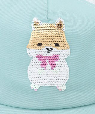 ANY KIDS スパンコール メッシュ キャップ サックスブルー×ハムスター