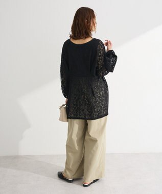 Green Parks メッシュレースタック入りプルオーバー Black