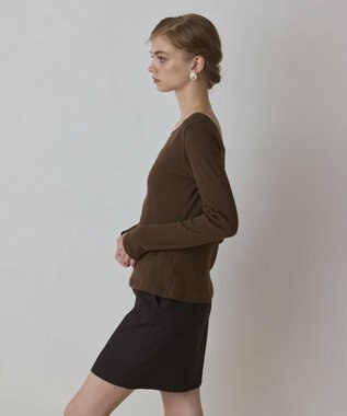 GRACE CONTINENTAL ウ－ルコットンテレコトップ ブラウン