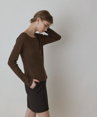 GRACE CONTINENTAL ウ－ルコットンテレコトップ ブラウン