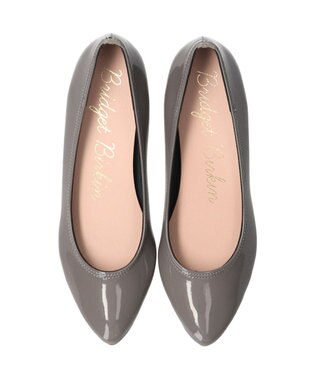 Bridget Birkin 【Bridget Birkin】ウエッジヒールポインテッドレインパンプス グレーエナメル