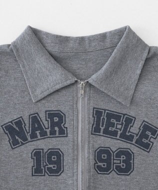 WEGO ロゴダブルZIPトップ 杢グレー