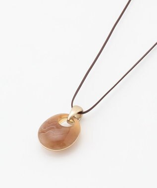 J.PRESS LADIES 【リバーシブル】マーブル ネックレス ブラウン×ベージュ系