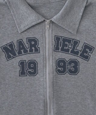 WEGO ロゴダブルZIPトップ 杢グレー