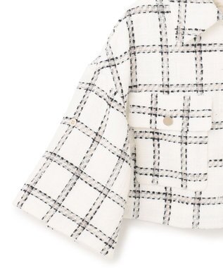 GRACE CONTINENTAL チェックツイードショートジャケット ホワイト