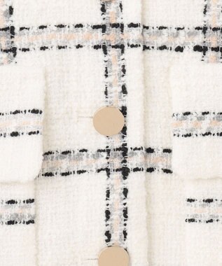 GRACE CONTINENTAL チェックツイードショートジャケット ホワイト