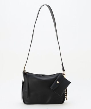 LA BAGAGERIE 【maison vert】 【チェーンチャーム・ミニポーチ付き】2WAYベルトワンショルダー ブラック