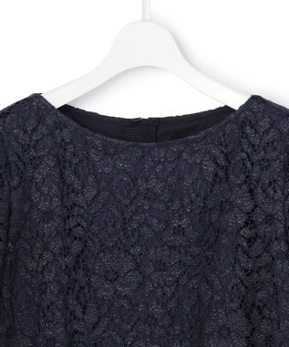 23区 【APPLAUDIR】シャイニーフラワーレース ドレス ネイビー系