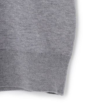 UNFILO フリルトリミング ニット グレー×エクリュ