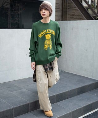 WEGO 【ユニセックス着用ITEM/SMLサイズ展開】ジャガードグラフィックプルオーバー 柄7