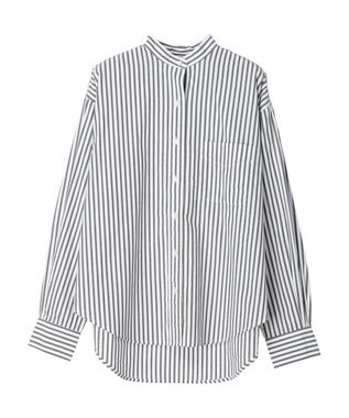 AMERICAN HOLIC 綿ブロードＢＩＧシャツ Stripe Black