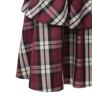 Green Parks ・ＳＵＧＡＲＳＰＯＯＮチェックドロストティアードスカー Bordeaux