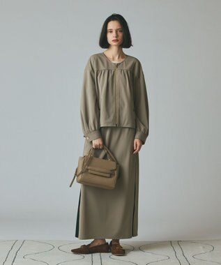 GRACE CONTINENTAL トリアセジャージジャケット カーキ