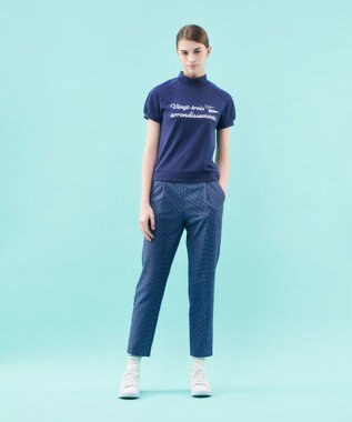 23区GOLF 【WOMEN】【吸水速乾/UVカット】メッシュモックネックプルオーバー ダルブルー系