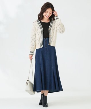 ANY SIS 【2WAY】レース襟付き ニット ブラック