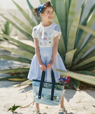 組曲 KIDS 【Fサイズ】シアードット ビニールバッグ サックスブルー系3