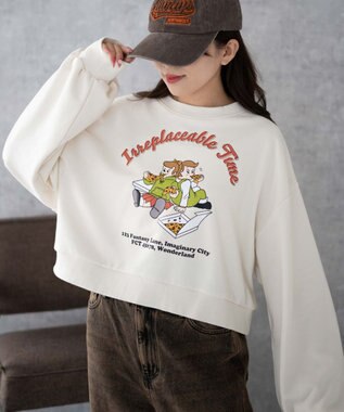 WEGO イラストプルオーバースウェット ホワイトアイボリー