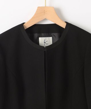 組曲 NOIR 【洗える】ウォッシャブルストレッチバーズアイ　ジャケット＋ワンピース ブラック系