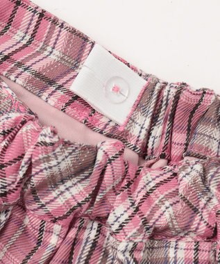 ANY KIDS ラメチェックプリーツスカパン ピンク系