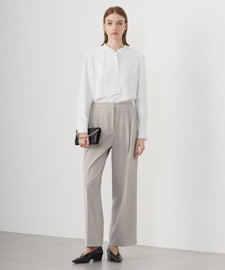 ICB L 【新色追加・防シワ・速乾・洗える】Fied ワイドパンツ グレージュ系