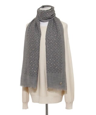 MOONBAT FURLA(フルラ）ウール100％ ウールアーチロゴストール チャコールグレー