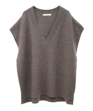 AMERICAN HOLIC ラメ入りＶネックニットベスト Mocha
