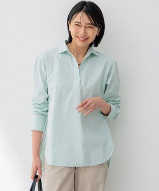 Oggi4月号掲載/洗える】CANCLINI スキッパー シャツ / 23区 L 