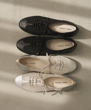 steppi シースルーダービー シューズ ブラック