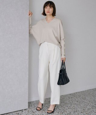 ICB 【洗える】T/Wベネシャンストレッチ カーブパンツ アイボリー系