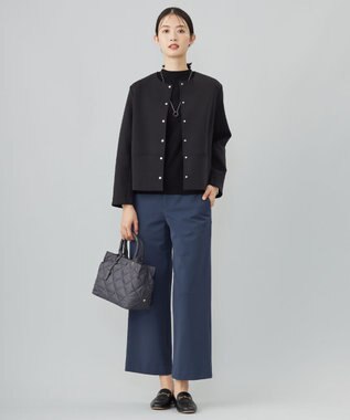 J.PRESS LADIES 【WEB限定カラーあり】T/Rアルガンシルク ワイド パンツ ダルブルー系