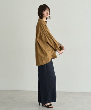 YECCA VECCA ビンテージサテンイージーワイドパンツ Navy