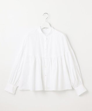 23区 S 【洗える】CANCLINI ギャザー フレア ブラウス ホワイト系