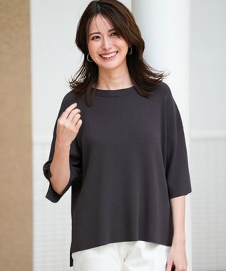 ANY SIS L 【アイスタッチ】ボートネックニット プルオーバー