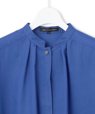 23区 S 【洗える】シアービエラ タックデザイン ブラウス ブルー系