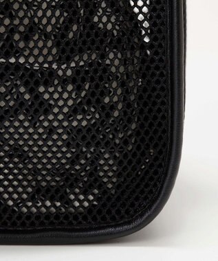 TOPKAPI 【TREASURE TOPKAPI】プリント 巾着バッグ付き メッシュ ワンハンドルバッグ ブラック