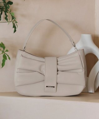 Tiaclasse 【安田美沙子さん着用・2way】リボンギャザーミニバッグ グレージュ