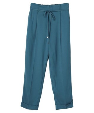 earth music&ecology リネンライクテーパードパンツ Blue Green