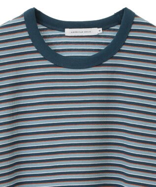 AMERICAN HOLIC マルチボーダーカットプルオーバー Sax