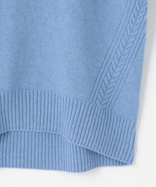 ANY SIS 【洗える】サイドケーブルアンゴラブレンド ニット スカイブルー