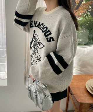 WEGO ファニーグラフィックフラッフィーニットプルオーバー 柄2