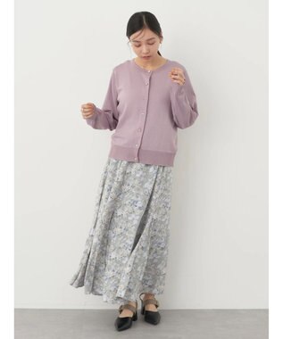 earth music&ecology いろいろ釦クルーネックカーディガン Lavender